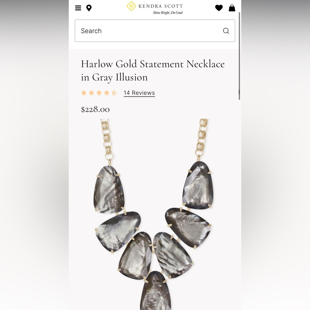 Kendra Scott Harlow Gold statement necklace in Gray Illusion